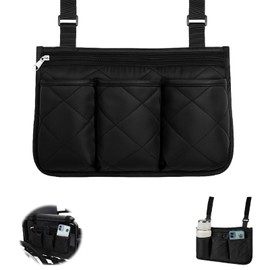 APOMOONS Wheelchair Side Bag - Waterproof Wheelchair Armrest Bag with Large Capacity, Multi Pocket Storage Pouch Mobility Scooter Storage Bags, Walker Side Bags for Elderly, Portable Gift for Parents