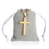 RS Gold Cross Necklace for Men Boys Stainless Steel Pendant
