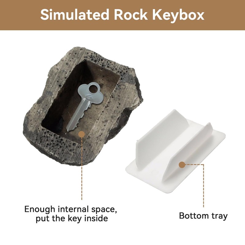 Cyrank Outdoor Rock Stone Hide a Key, Fake Rock Key