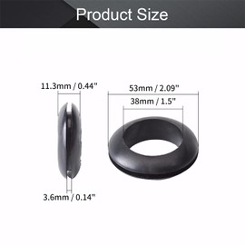 Fielect Rubber Grommet 10Pcs 40mm Inner Dia Oil Resistant Armature Rubber Grommets for Wiring Cable Black