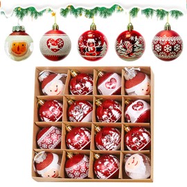 SINGERTOP 16 Pcs Christmas Ball Ornaments Christmas Ball Ornaments Christmas Ball Ornaments 6cm Nordic Christmas Tree Ornaments Decoration Christmas Supplies