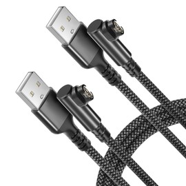 RUXELY 90 Degree Charger Cable for Gar/min Watch 1.2M 2Pack,Nylon Angle Charging Power Cord for Fenix 8 E 7 7X 7S Solar,Forerunner 965 955 265 255 245 165 55 45,Instinct 2,Vivoactive 5 4,Vivomove 3S