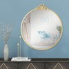 15.75" Bow Decorative Round Mirror, Gold Metal Frame Circle Mirror,