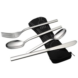 CadineUS 4-Piece Travel Utensil Flatware Set, Camping Cutlery Set of 1