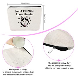 Sfodiary Husky Lover Gift Makeup Bag Dog Lover Gift for Women Pet Lover Gift Cosmetic Bag Husky Owner Gift Animal Lover Gift Husky Mom Gift Travel Cosmetic Pouch for Birthday Christmas Gift