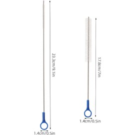 SECFOU 2 Piezas Cepillo de Acero Inoxidable y Plástico para Limpiar Biberones y Pajillas Reutilizable y Flexible, Adecuado para Bebés y Pequeños
