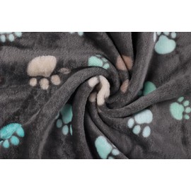 3 Puppy Blankets Super Soft Warm Sleep Mat Grey Print Blanket Fleece Pet Blanket Dog Blankets for Small Dogs Puppy Dogs Fluffy Cats,Small(23"x15")
