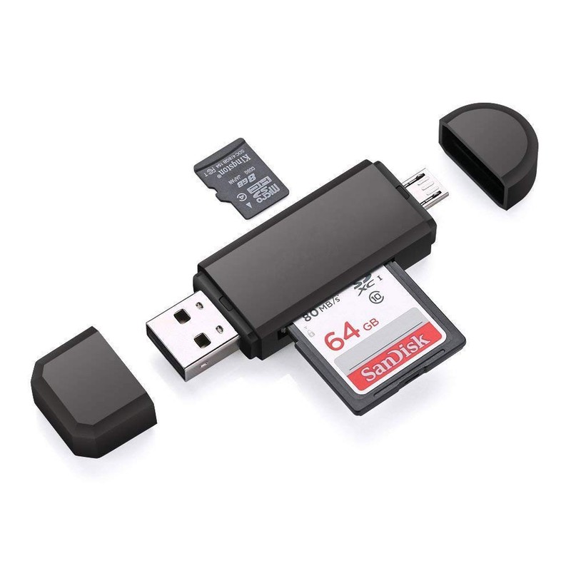 NDOOL Lector de Tarjeta USB 2.0, Micro USB, 2 en