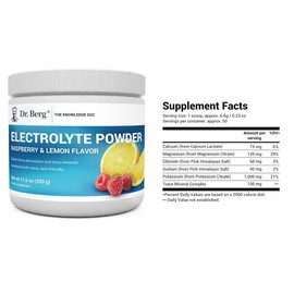 Dr Berg Electrolyte Powder Raspberry And Lemon Natural Flavor, 50 Servings