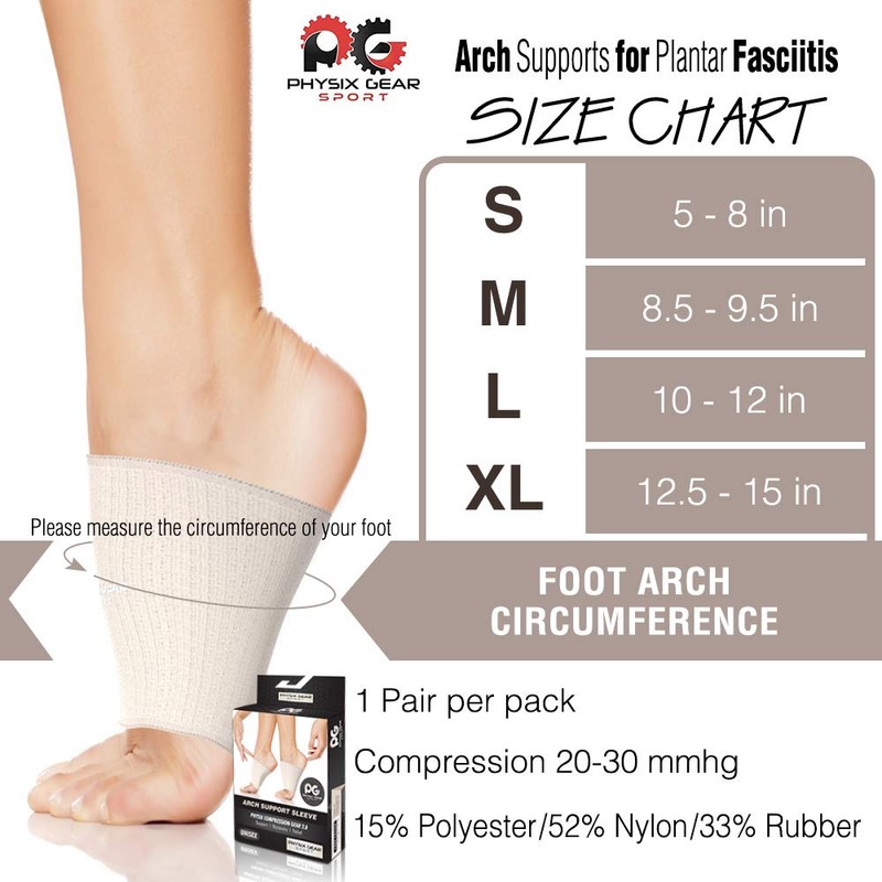 Arch Supports for Plantar Fasciitis Relief (1 Pair) - Foot