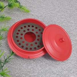 Cauldron-Shaped Ashtray Indoor Outdoor Interior Decor Red