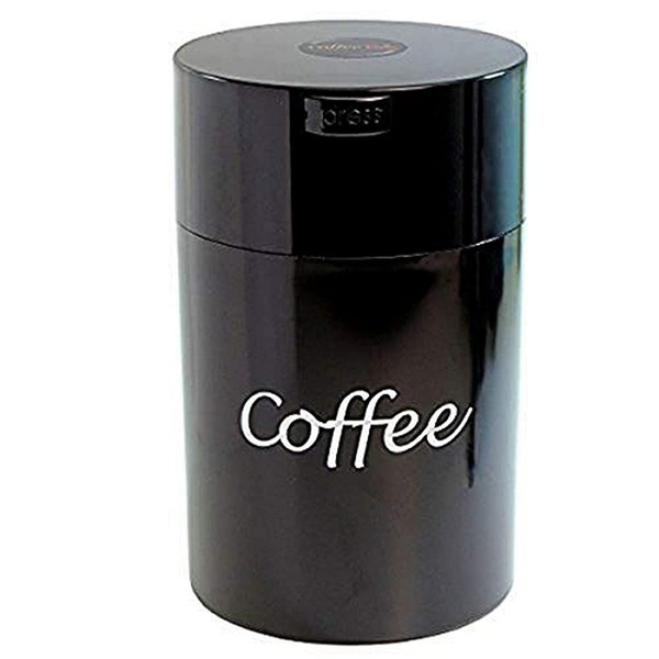 Coffeevac 1LB – Patented Airtight Container | Multi-use Vacuum Container Works as Smell Proof Containers for Ground Coffee and Coffee Bean Containers. Black with Logo