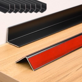 Jiekayi 8Pack 48″ Decorative Metal Inside Corner Trim, Aluminum Peel and Stick Molding Trim for Walls, Baseboard, Ceiling, Backsplash Panel, Kitchen, Toilets, Bathroom, Tiles (48in×0.8in×0.8in,Black)