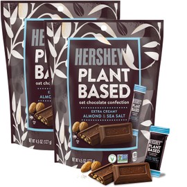 Plant-Based Miniature Oat Chocolate Candy - 2 Pack Vegan, Extra Creamy with Almond and Sea Salt, Individually Wrapped Candies