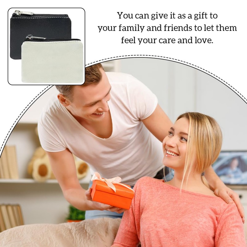 2 Pack Mini Coin Purse for Women & Men,Small Canvas