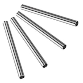 KWOKWEI Stainless Steel Pipe Diameter 13 mm (1/2 Inch) Set of 4 Construction Tubes, Ground 304 Stainless Steel Round Tube V2A Length 300 mm, Rustproof Railing Tube Round Tube for Industrial Machinery