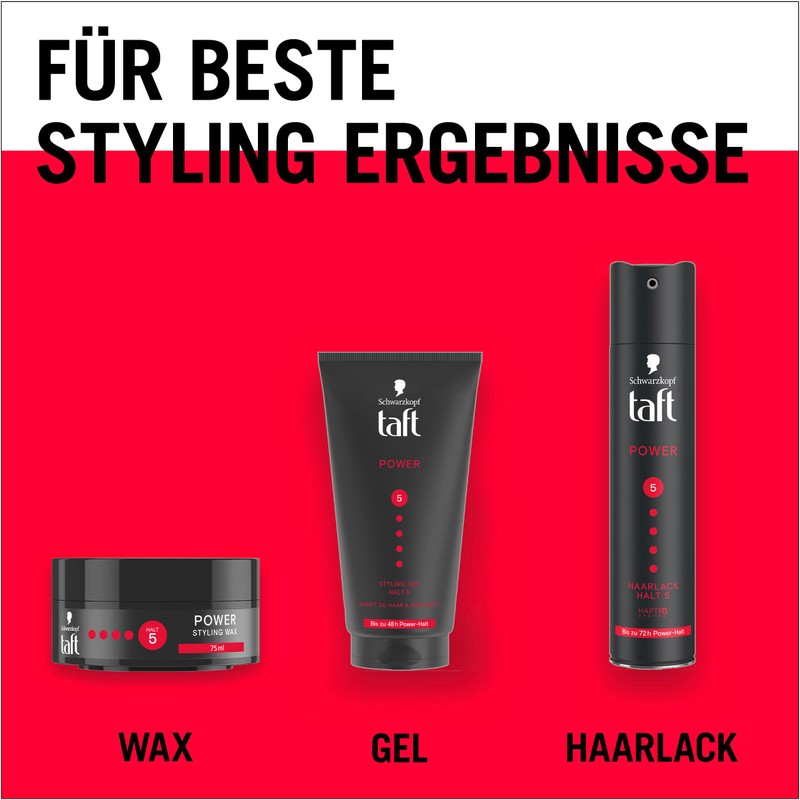 Schwarzkopf Taft Haarlack Power (250 ml), Haltegrad 5 Haarstyling, Haarspray
