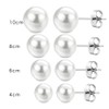 Visxcnu 4 Pairs Freshwater Pearl Earrings Real 925 Silver Pearl