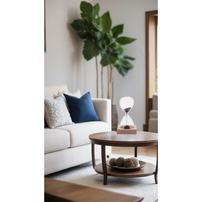 Magnet Hand-Blown Artisanal Sand Timer, Elegance for Your Desk -