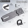 BOODVON Door Lock Hasp Latch, Iron Safety Packlock Clasp Hasp