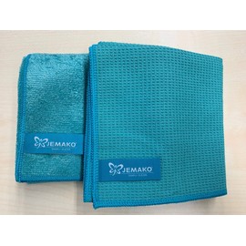 Jemako Set of 2 Dry Cloths Medium 45 x 60 cm + Professional Cloth Medium 40 x 45 cm Turquoise