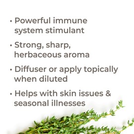 Plant Therapy Thyme Thymol Organic Essential Oil 10 mL (1/3 oz) 100% Pure, Undiluted, Therapeutic Grade