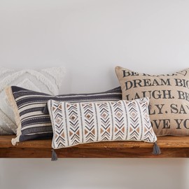 Levtex Home Santa Fe Decorative Pillow (20x20in.) - Be Kind - Tan, Grey, and Black