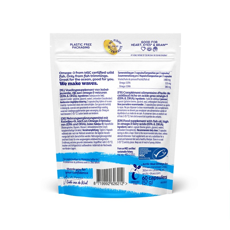 Omega 3 Fish Oil Capsules 60 Pieces - Easy to