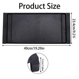 WB31X24738 Stove Top Griddle for GE Gas Stoves, Heavy Duty Cast Iron Cooktop Replacement Plate Flat Compatible with GE Range Griddle, Upgraded Stove Top Parts Center Pan