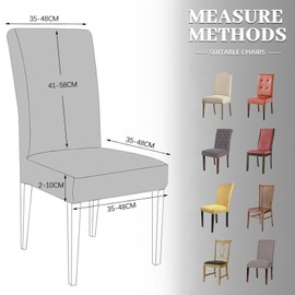 Homebliss Set of 4 Stretch Chair Covers, Swing Chairs, Elastic for Dining Room and Kitchen Chairs, Chair Cover, Very Soft, Comfortable, Scratch-Resistant, Light Grey