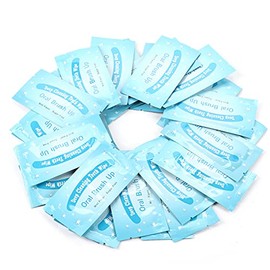 Mavis Laven 50 Piezas Toallitas para los Dedos de los Dedos Cepillos bucales Limpieza Profunda Aliento Fresco Menta Sabor