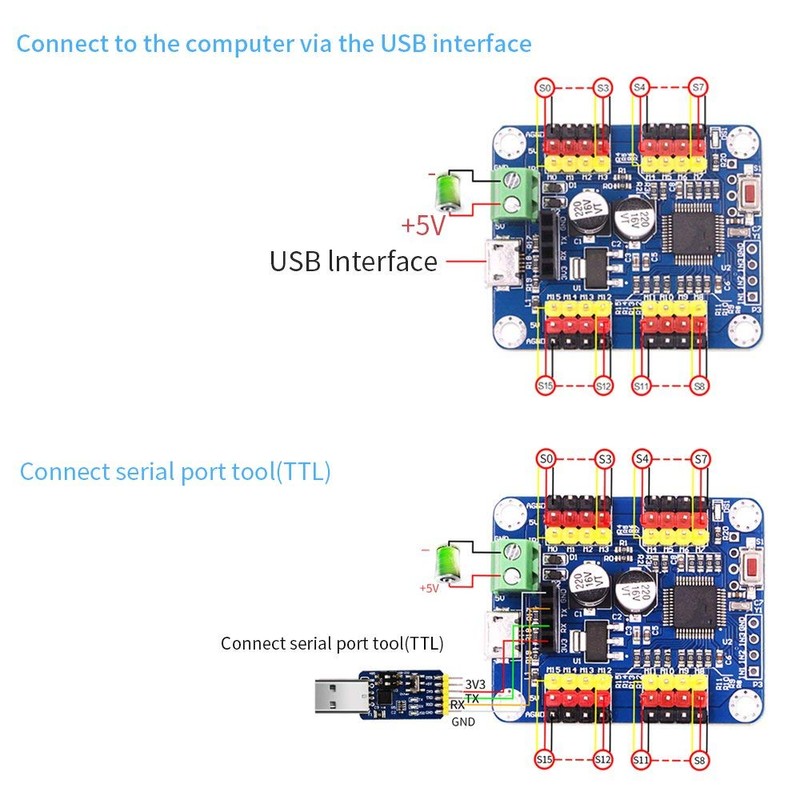 WITMOTION 16 Channel PWM Servo Motor Driver Controller Board Module