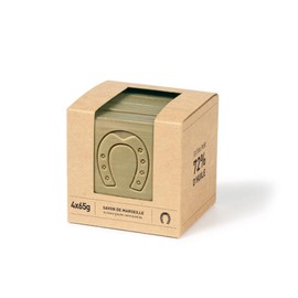 Fer à Cheval Pure Olive Savon De Marseille Soap Bar Sliced Cubes, French Olive Oil Soap Bar Slices, 4x65g/2.29oz