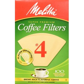 Melitta M4 Cone Coffee Filters Natural, 100 Count, Brown