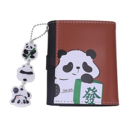 MOSSTYUS Cute Wallet for Women Girls Tri-folded Wallet PU Leather Cash Pocket Card Holder Coin Purse Holiday Gifts,Red Panda