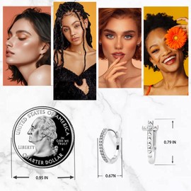 2 Pairs 14K Silver Earrings Ear Cuff Earrings Women Small Hoop Earrings Cross Earrings Jewelry For Girls (With Gift Box) (2 Pairs Small Hoop Earrings)