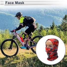 REPAIROCK Full Face Mask Polyester Camouflage Face Cover Windproof,Quick-Drying Red 1 Pcs