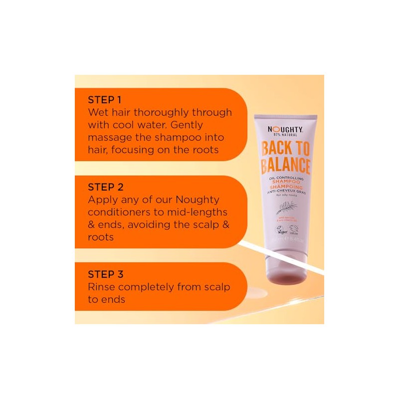 Noughty Back to Balance Shampoo, Oil Control Hair Wash, 250ml
