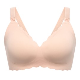 Momcozy Nursing Bras for Breastfeeding, Seamless Pregnancy Maternity Bra Wireless Classic Jelly Strip Support Nursing Bra