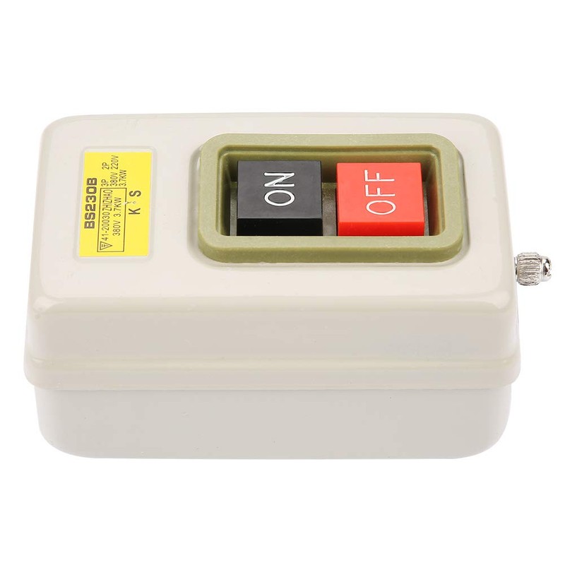 On Off Push Button Switch AC 380V 3.7kW BS230B Self-Lock
