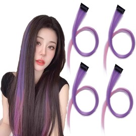 HAPVITAL Hair Extensions, One-Touch Mesh Extensions, Color Extensions, Hair Extensions, Single Color, Set of 6, Color Extensions, Hair Extensions, Clip Type, Collar, Legs, Natural, Heat Resistant