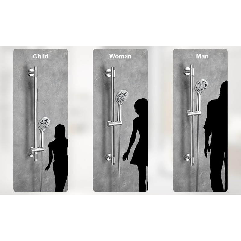 Adjustable 30-Inch Shower Slide Bar with 5-Function Handheld Shower Head,