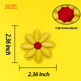 Wikineon - 5 parches para planchar o coser con flores de margaritas, bonitos parches de reparación de apliques bordados de girasol, accesorios de bricolaje para ropa, jeans, mochilas, pantalones,