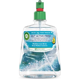 Air Wick Active Fresh – Aeorosolfreier, automatischer Lufterfrischer – Raumduft Mediterrane Brise – 4 x 228 ml Nachfüller