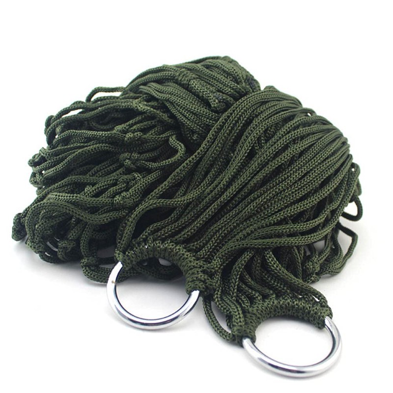 Hammock, Outdoor Nylon Mesh Rope Hammock Comfortable Hanging Bed for