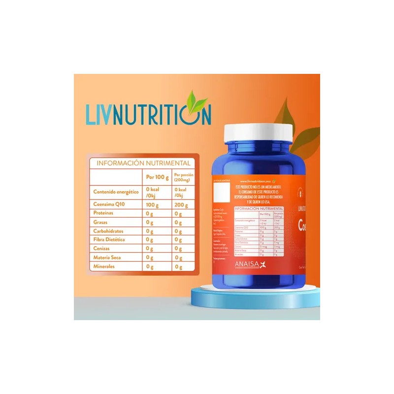 LIV NUTRITION | Coenzima Q10 200 Mg | 60 Cápsulas