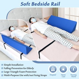 AOSSA Bed Rail Pillow Soft Foam Bolster Bed Rails for Elderly Adults Fall Protector Medical Bedside Safety Assisting Rail Bed Bumper Wedges for Elderly Positioning Hospital Bed Rail Padding Cushion