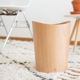 Kazai. Real Wood Waste Paper Bin Börje | Wooden Paper Basket for Office, Kids' Room, Bedroom and more | 9 liters | Oak