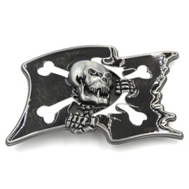 Pirate Skull Flag Metal Belt Buckle