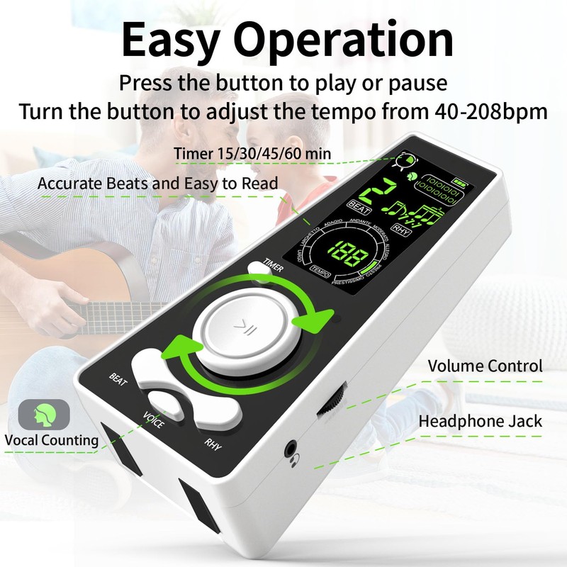 Electronic Digital Metronome for Musicians Piano Guitar Violin Instrument Volume